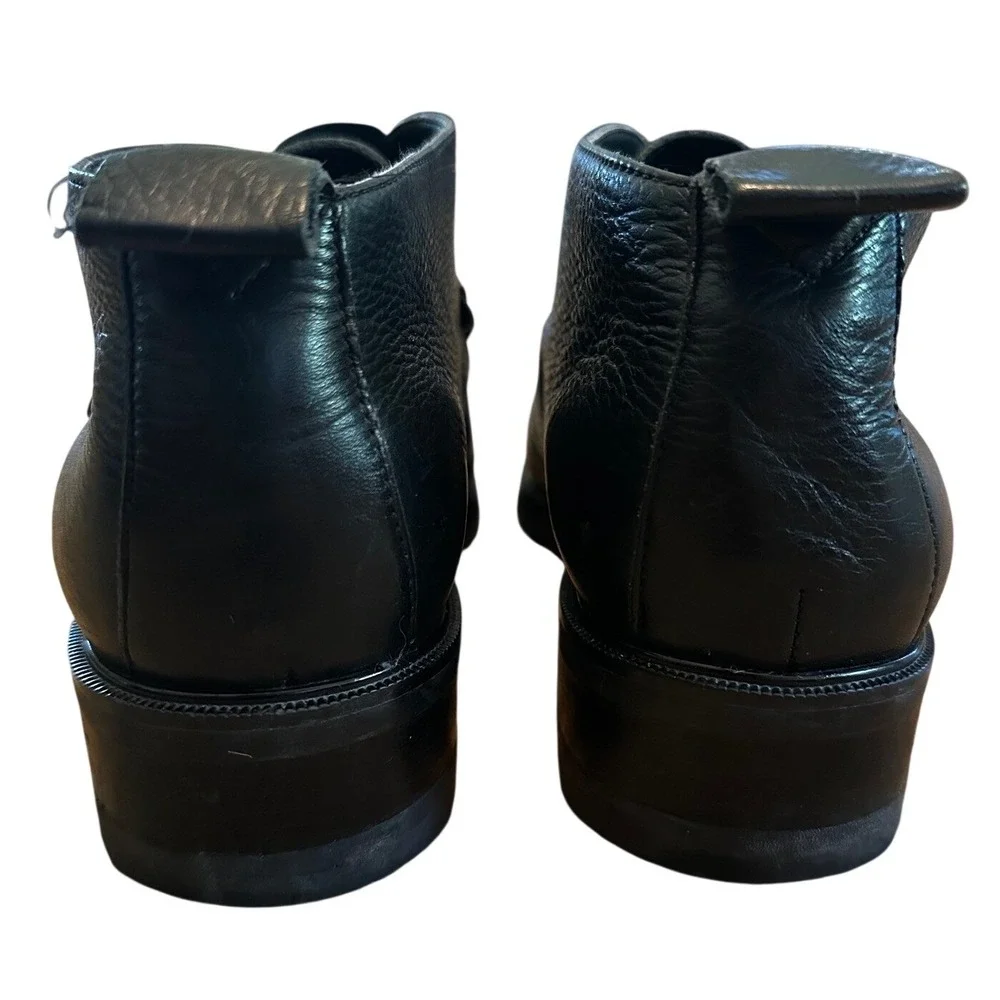 Etienne Aigner Black Leather Monk‎ Strap Lug Sole Loafer Boots Men's 8.5
